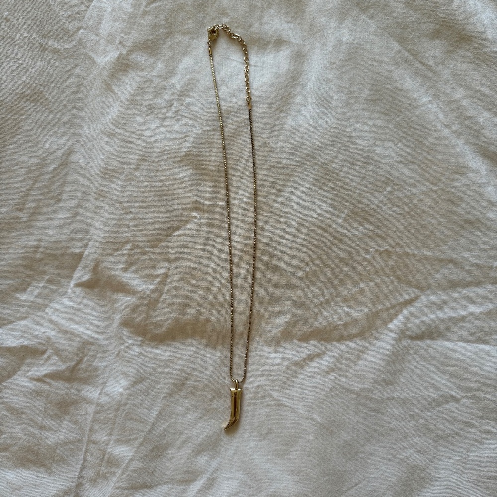BaubleBar initial J gold necklace